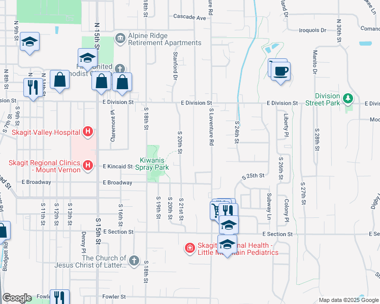 map of restaurants, bars, coffee shops, grocery stores, and more near 324 Widnor Drive in Mount Vernon