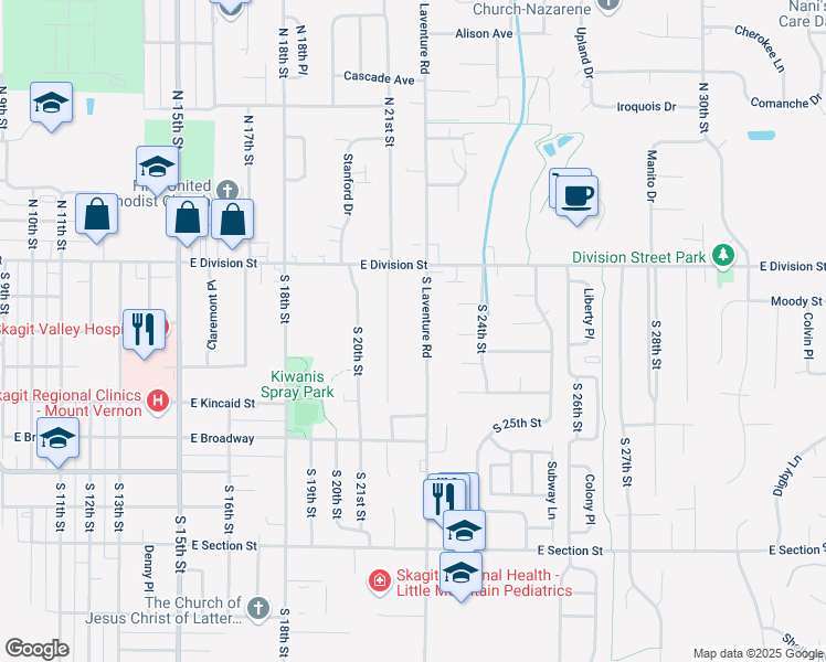 map of restaurants, bars, coffee shops, grocery stores, and more near 200 Widnor Drive in Mount Vernon