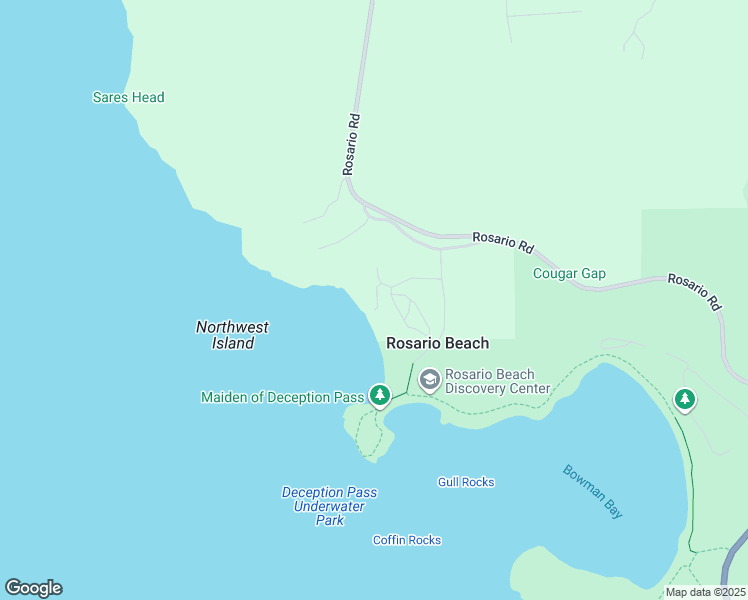 map of restaurants, bars, coffee shops, grocery stores, and more near 15434 Rosario View Lane in Anacortes