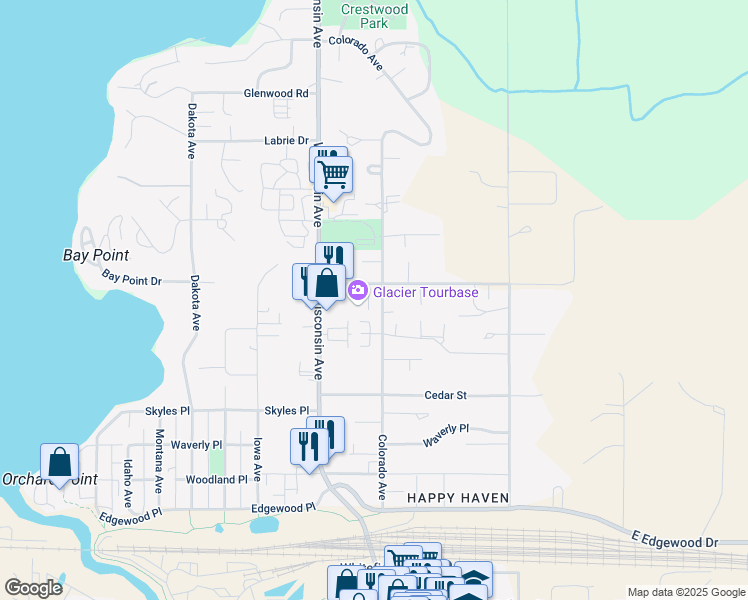 map of restaurants, bars, coffee shops, grocery stores, and more near 646 Denver Street in Whitefish