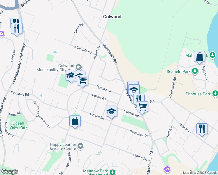 map of restaurants, bars, coffee shops, grocery stores, and more near 436 Tipton Avenue in Victoria