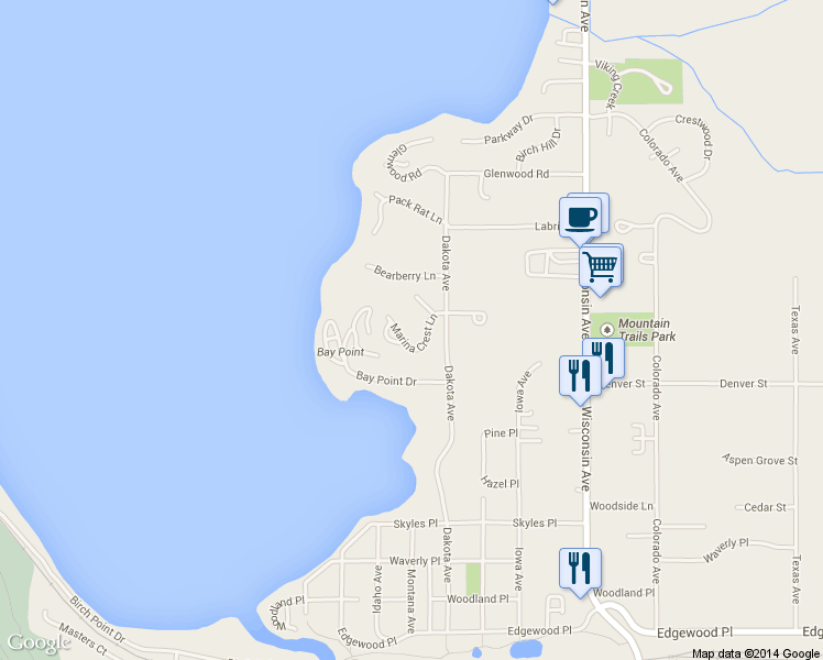 map of restaurants, bars, coffee shops, grocery stores, and more near 25 Marina Crest Ln in Whitefish