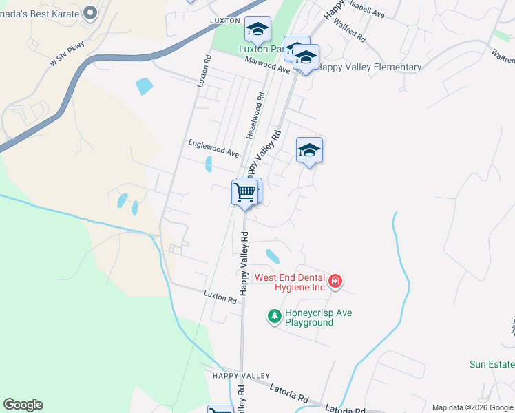 map of restaurants, bars, coffee shops, grocery stores, and more near in Victoria