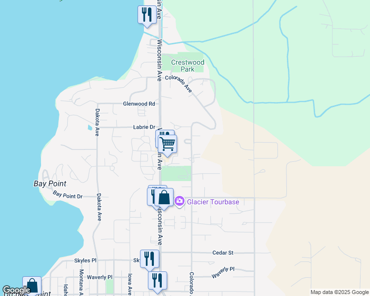 map of restaurants, bars, coffee shops, grocery stores, and more near 902 Colorado Avenue in Whitefish