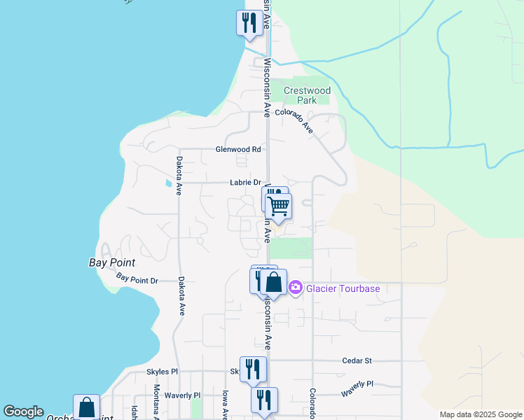 map of restaurants, bars, coffee shops, grocery stores, and more near 902 Wisconsin Avenue in Whitefish