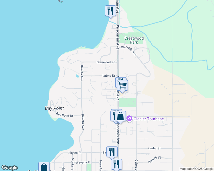 map of restaurants, bars, coffee shops, grocery stores, and more near 900 Wisconsin Avenue in Whitefish