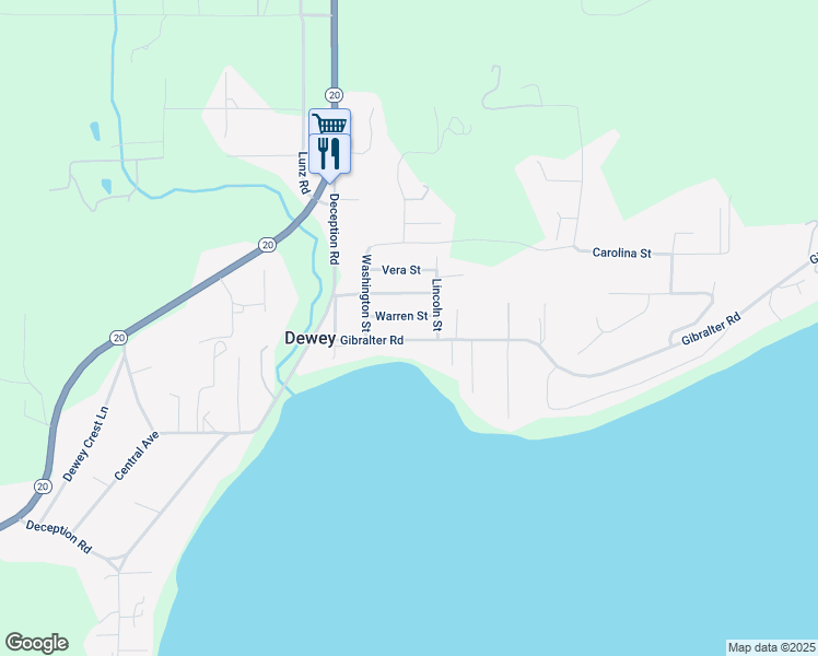 map of restaurants, bars, coffee shops, grocery stores, and more near 6460 Seashell Street in Anacortes
