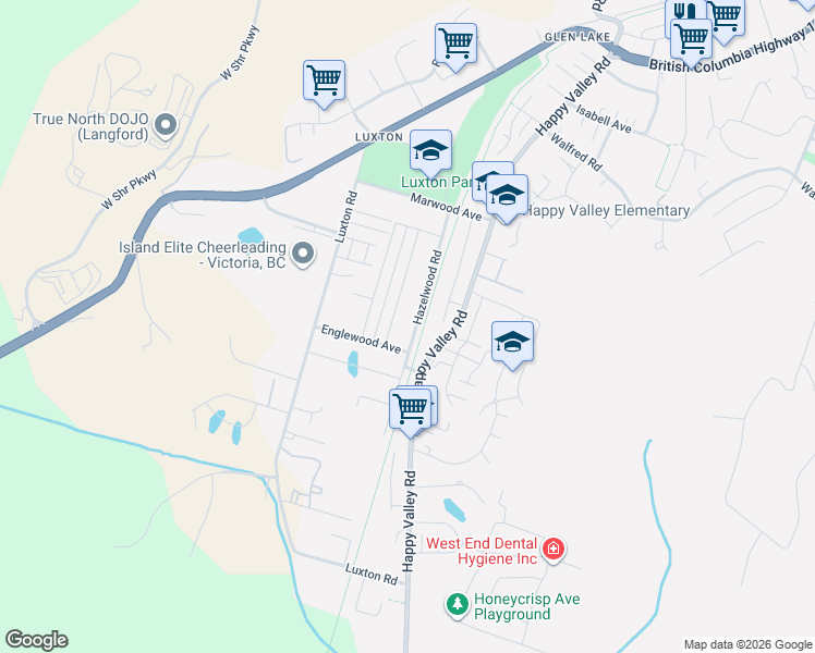 map of restaurants, bars, coffee shops, grocery stores, and more near in Victoria