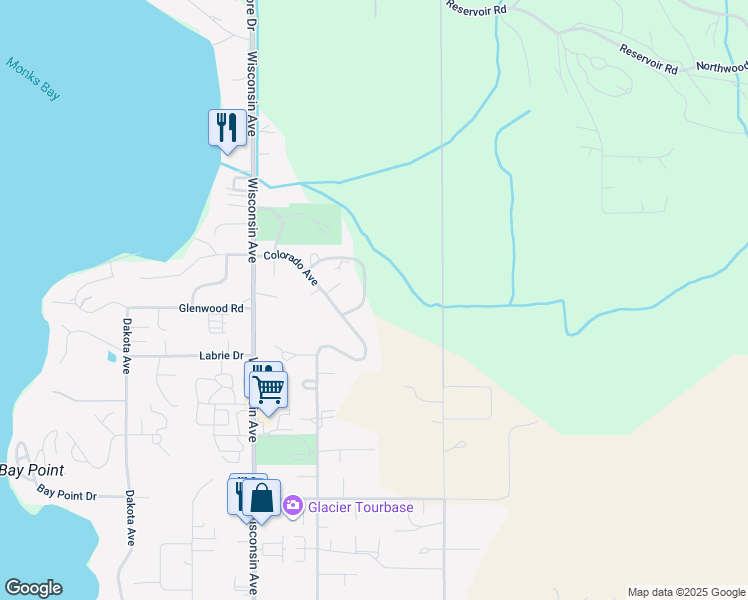 map of restaurants, bars, coffee shops, grocery stores, and more near 58 Crestwood Drive in Whitefish