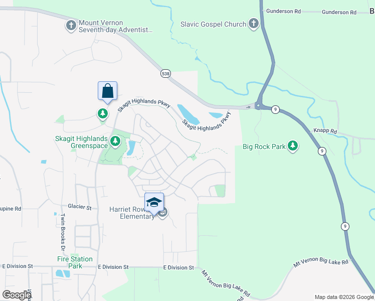 map of restaurants, bars, coffee shops, grocery stores, and more near 678 Panorama Ridge in Mount Vernon