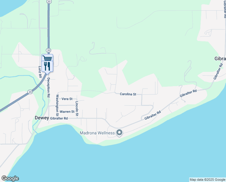 map of restaurants, bars, coffee shops, grocery stores, and more near 14920 Hoxie Lane in Anacortes