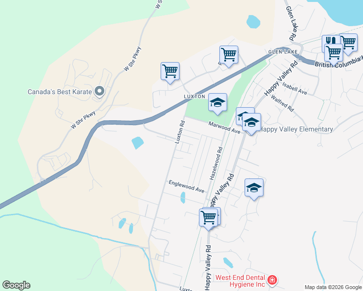 map of restaurants, bars, coffee shops, grocery stores, and more near in Victoria