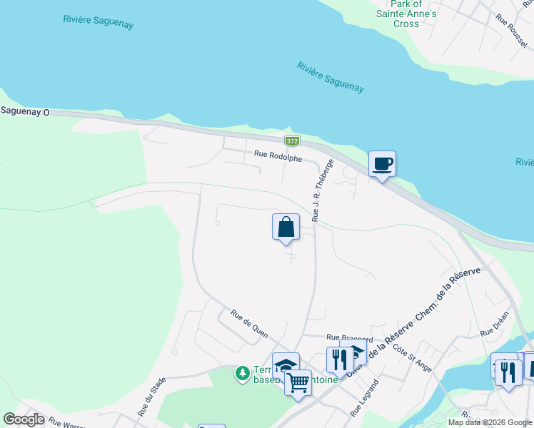 map of restaurants, bars, coffee shops, grocery stores, and more near 746 Rue des Hauts-Jardins in Saguenay