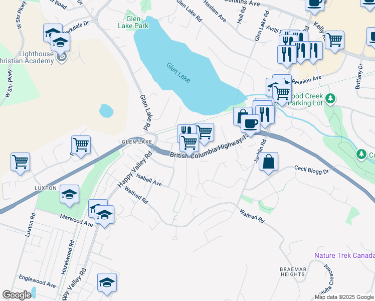 map of restaurants, bars, coffee shops, grocery stores, and more near 2706 Sooke Road in Victoria