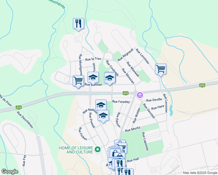 map of restaurants, bars, coffee shops, grocery stores, and more near 1770 Rue Joule in Saguenay