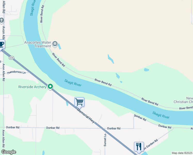 map of restaurants, bars, coffee shops, grocery stores, and more near 14619 River Bend Road in Mount Vernon