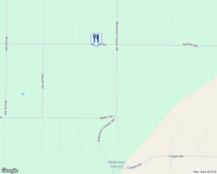 map of restaurants, bars, coffee shops, grocery stores, and more near 129 Robinson Canyon Road in Omak