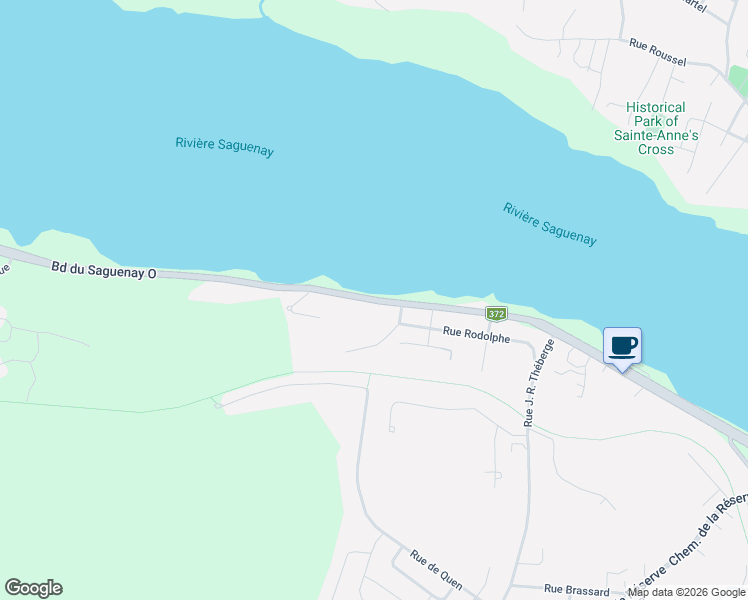 map of restaurants, bars, coffee shops, grocery stores, and more near Boulevard du Saguenay Ouest in Saguenay