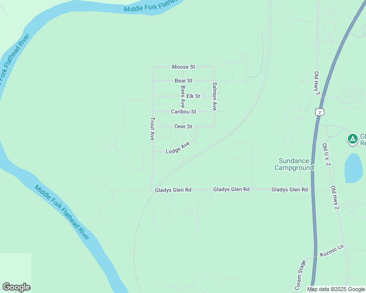 map of restaurants, bars, coffee shops, grocery stores, and more near 165 Lodge Street in Columbia Falls
