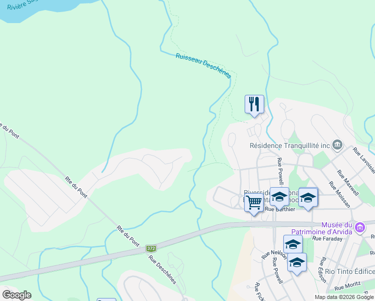 map of restaurants, bars, coffee shops, grocery stores, and more near 3016 Rue Dickie in Saguenay