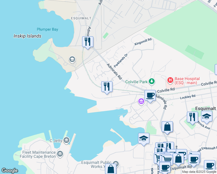 map of restaurants, bars, coffee shops, grocery stores, and more near 728 Stancombe Place in Victoria