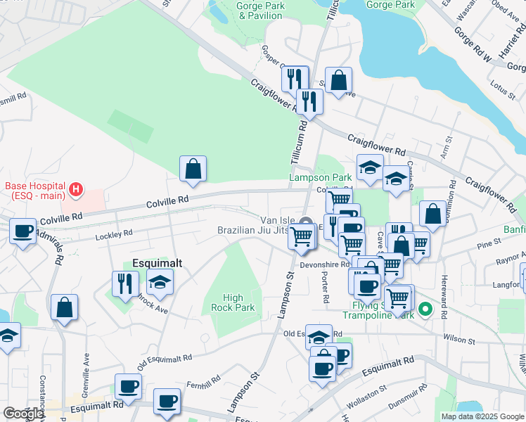 map of restaurants, bars, coffee shops, grocery stores, and more near 816 Condor Avenue in Victoria