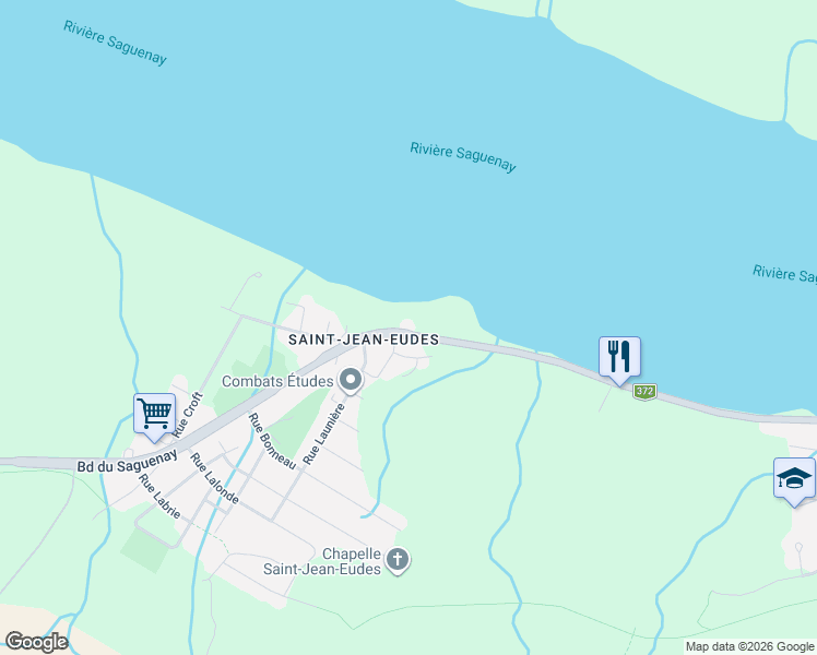 map of restaurants, bars, coffee shops, grocery stores, and more near 2084 Boulevard du Saguenay in Saguenay