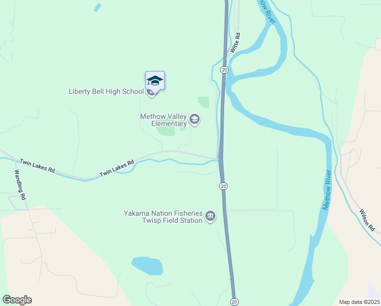 map of restaurants, bars, coffee shops, grocery stores, and more near 7 Twin Lakes Road in Winthrop