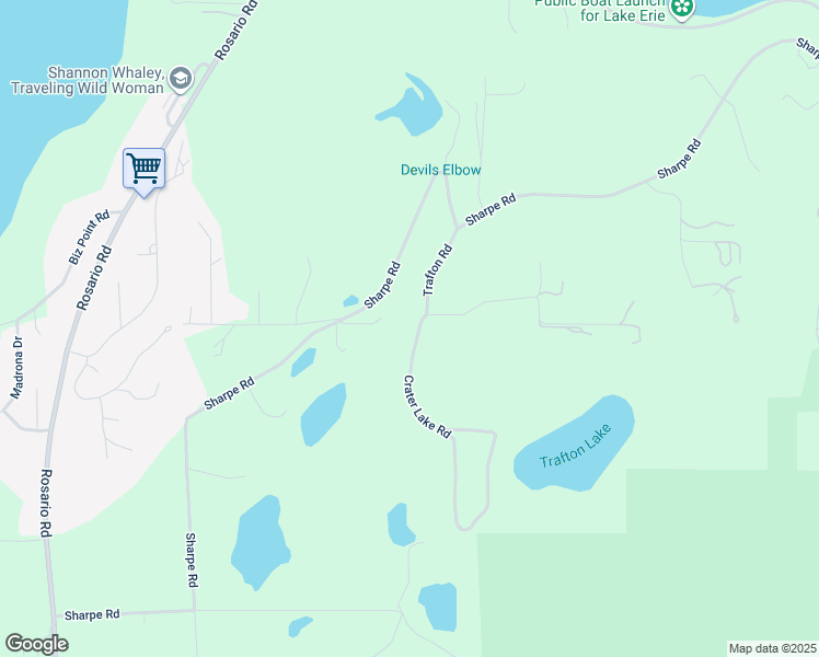 map of restaurants, bars, coffee shops, grocery stores, and more near 14002 Crater Lake Road in Anacortes