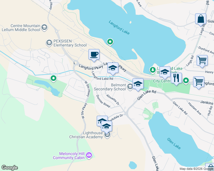 map of restaurants, bars, coffee shops, grocery stores, and more near 2969 Alouette Drive in Victoria