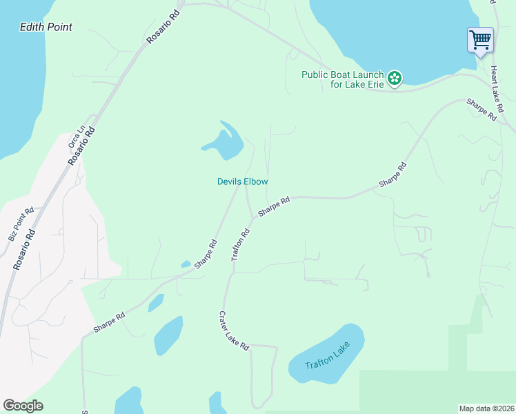 map of restaurants, bars, coffee shops, grocery stores, and more near 4617 Sharpe Road in Anacortes