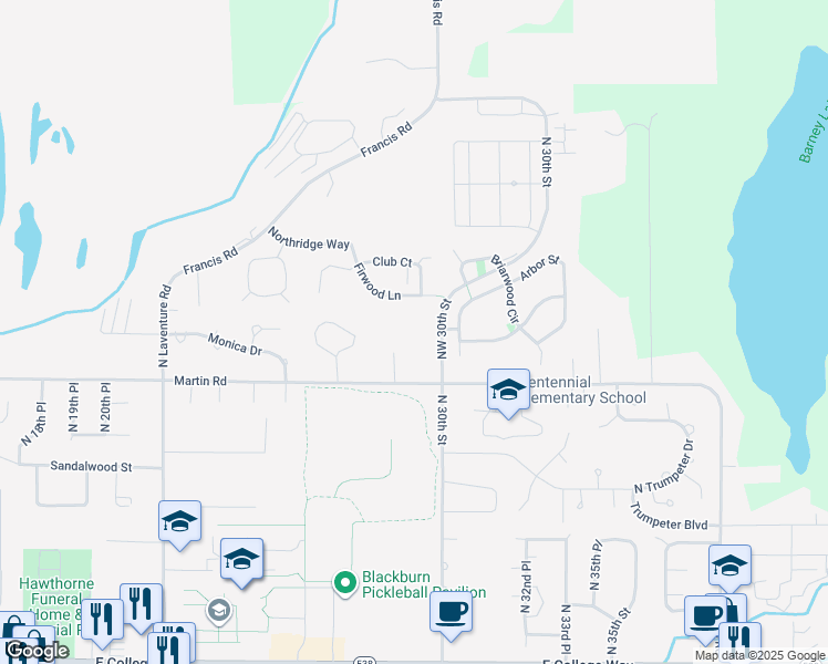 map of restaurants, bars, coffee shops, grocery stores, and more near 2901 Martin Road in Mount Vernon