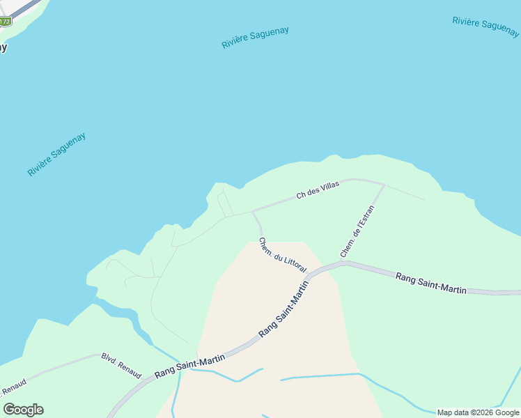 map of restaurants, bars, coffee shops, grocery stores, and more near Chemin des Villas in Saguenay