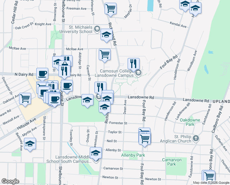 map of restaurants, bars, coffee shops, grocery stores, and more near in Capital