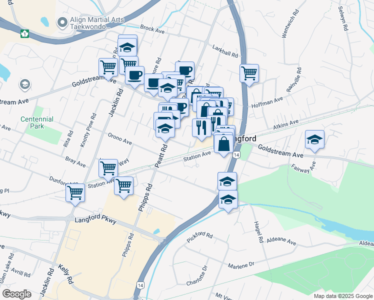 map of restaurants, bars, coffee shops, grocery stores, and more near 2849 Bryn Maur Road in Victoria
