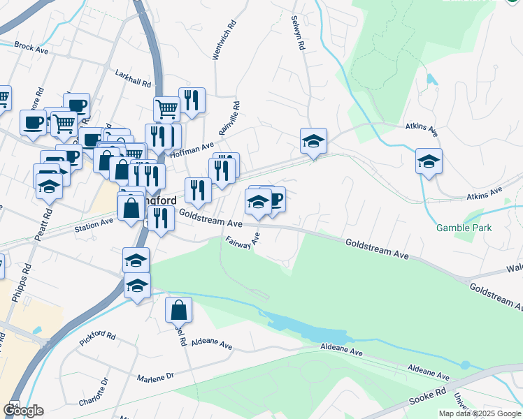 map of restaurants, bars, coffee shops, grocery stores, and more near 2780 Grainger Road in Victoria