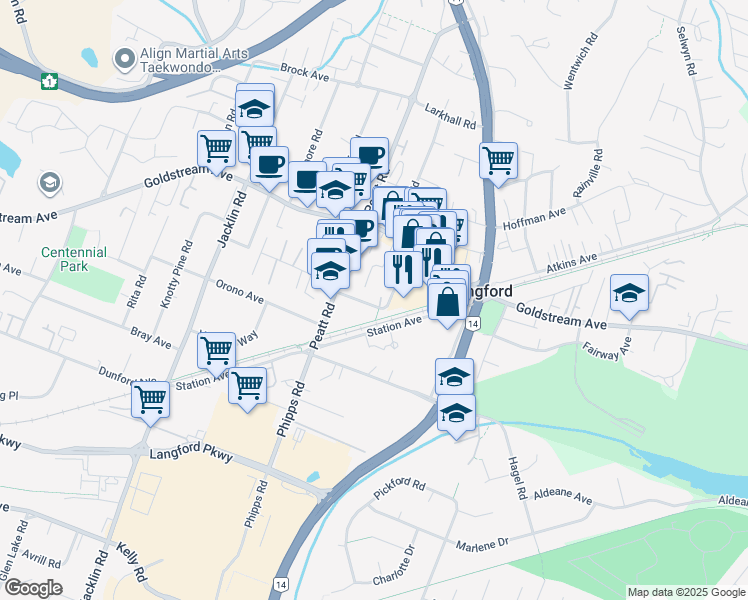 map of restaurants, bars, coffee shops, grocery stores, and more near 2849 Bryn Maur Road in Victoria