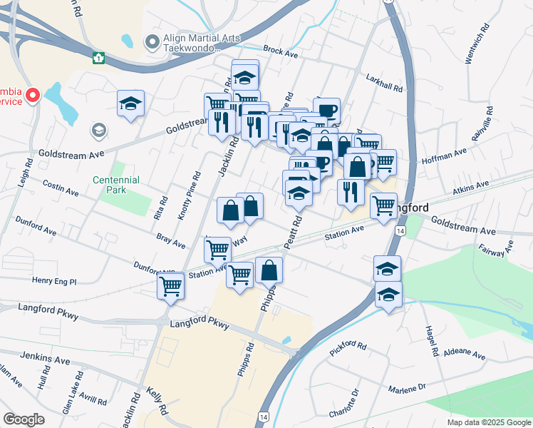 map of restaurants, bars, coffee shops, grocery stores, and more near 828 Orono Avenue in Victoria