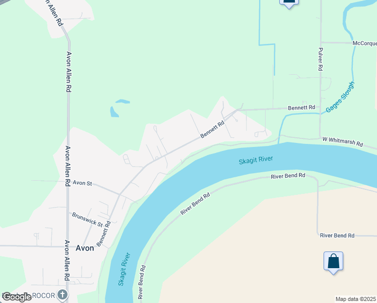 map of restaurants, bars, coffee shops, grocery stores, and more near 17536 Bennett Road in Mount Vernon
