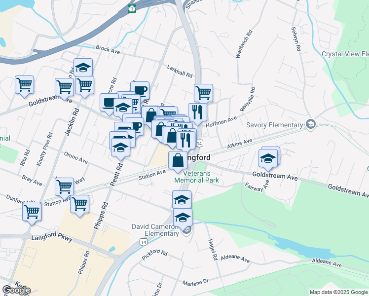 map of restaurants, bars, coffee shops, grocery stores, and more near in Victoria