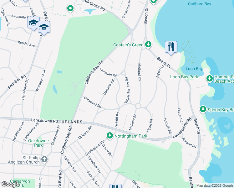 map of restaurants, bars, coffee shops, grocery stores, and more near 3305 Weald Rd in Victoria