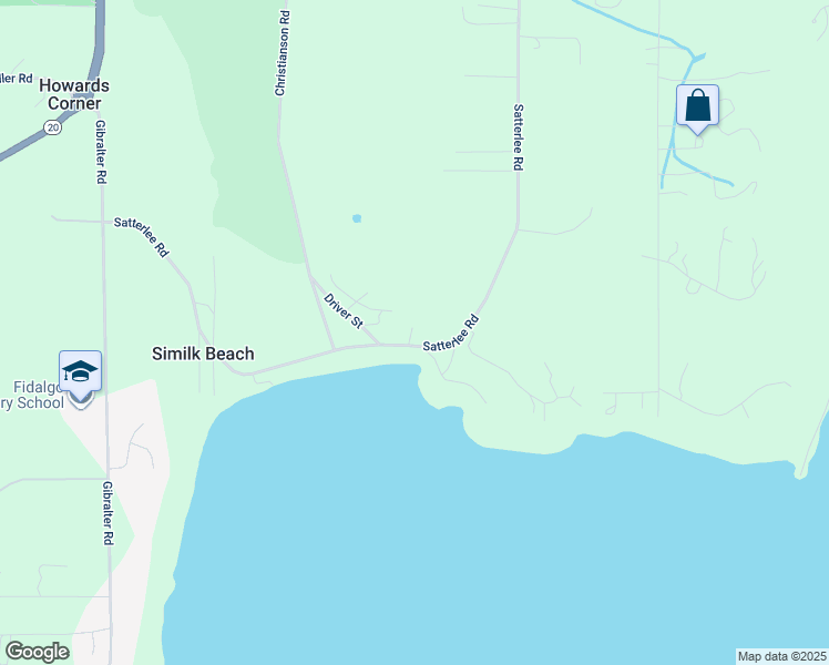 map of restaurants, bars, coffee shops, grocery stores, and more near 13204 Satterlee Road in Anacortes