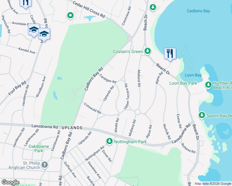map of restaurants, bars, coffee shops, grocery stores, and more near 3305 Weald Road in Victoria