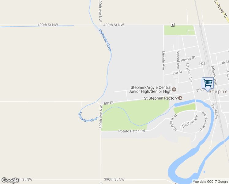 map of restaurants, bars, coffee shops, grocery stores, and more near 851 Prairie Street in Stephen