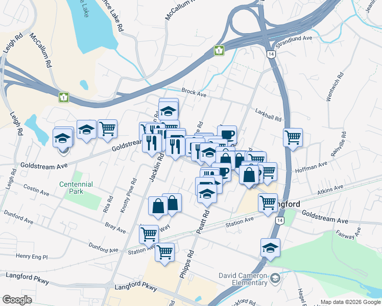 map of restaurants, bars, coffee shops, grocery stores, and more near in Capital Regional District