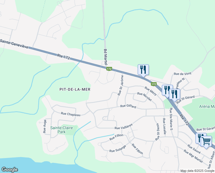 map of restaurants, bars, coffee shops, grocery stores, and more near 151 Rue Saint Sauveur in Saguenay
