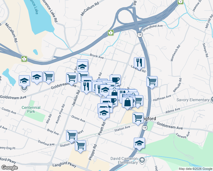 map of restaurants, bars, coffee shops, grocery stores, and more near 2747 Scafe Road in Victoria