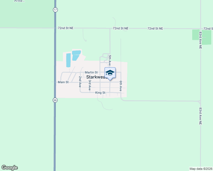 map of restaurants, bars, coffee shops, grocery stores, and more near 501-503 5th Avenue in Starkweather