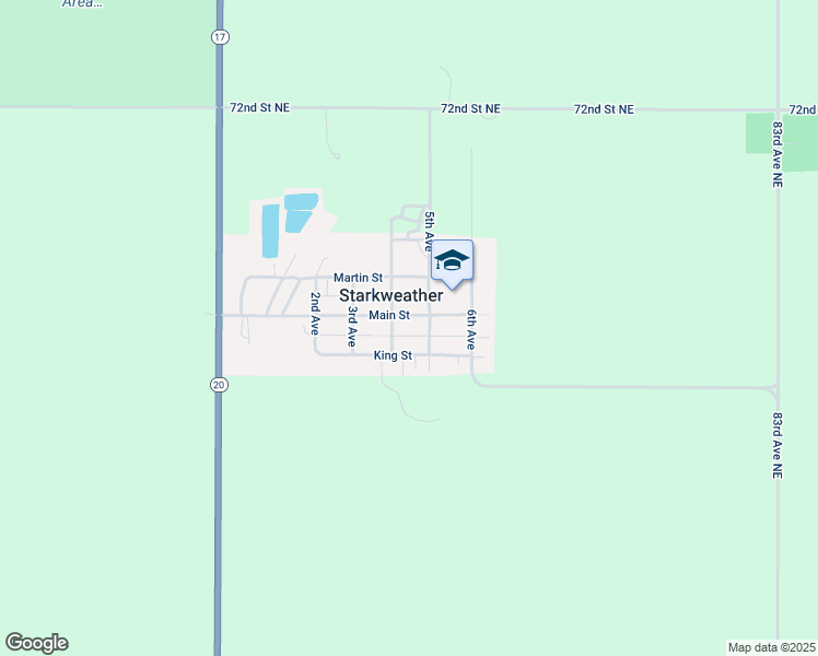 map of restaurants, bars, coffee shops, grocery stores, and more near 4th Avenue in Starkweather