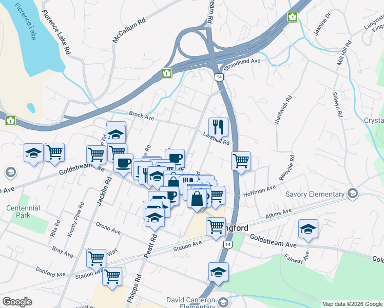 map of restaurants, bars, coffee shops, grocery stores, and more near 2740 Peatt Road in Victoria